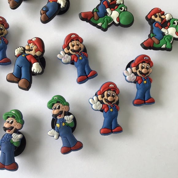 Jibbitz Shoes Crocs Charms Super Mario Yoshi Luigi Jibbitz Lot Of 5